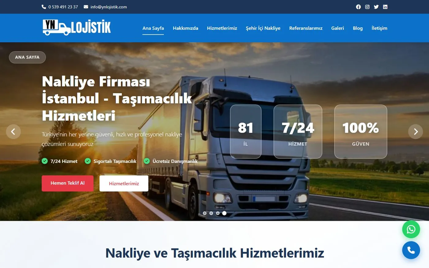 YN Lojistik ekran görüntüsü